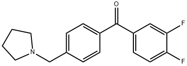 3,4-DIFLUORO-4'-PYRROLIDINOMETHYL BENZOPHENONE Struktur