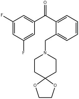 3,5-DIFLUORO-2'-[8-(1,4-DIOXA-8-AZASPIRO[4.5]DECYL)METHYL]BENZOPHENONE Struktur