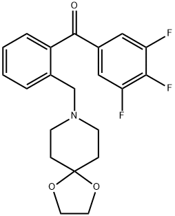 2'-[8-(1,4-DIOXA-8-AZASPIRO[4.5]DECYL)METHYL]-3,4,5-TRIFLUOROBENZOPHENONE Struktur