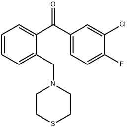 3-CHLORO-4-FLUORO-2'-THIOMORPHOLINOMETHYL BENZOPHENONE Struktur