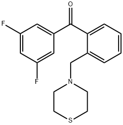 3,5-DIFLUORO-2'-THIOMORPHOLINOMETHYL BENZOPHENONE Struktur