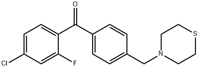 4-CHLORO-2-FLUORO-4'-THIOMORPHOLINOMETHYL BENZOPHENONE Struktur