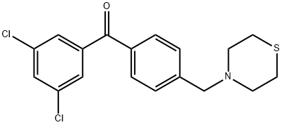 3,5-DICHLORO-4'-THIOMORPHOLINOMETHYL BENZOPHENONE Struktur