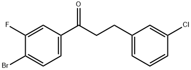 4'-BROMO-3-(3-CHLOROPHENYL)-3'-FLUOROPROPIOPHENONE Struktur