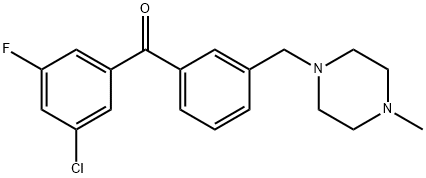 3-CHLORO-5-FLUORO-3'-(4-METHYLPIPERAZINOMETHYL) BENZOPHENONE Struktur