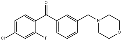 4-CHLORO-2-FLUORO-3'-MORPHOLINOMETHYL BENZOPHENONE Struktur