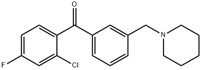 2-CHLORO-4-FLUORO-3'-PIPERIDINOMETHYL BENZOPHENONE Struktur