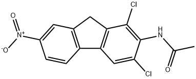 N-(1,3-dichloro-7-nitro-9H-fluoren-2-yl)acetamide Struktur