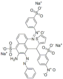 1-Naphthalenesulfonic acid, 5-2-amino-4-4-2-(4-nitro-2-sulfophenyl)ethenyl-3-sulfophenyl-ONN-azoxyphenylazo-, trisodium salt Struktur