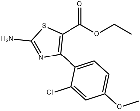 2-AMINO-4-(2-CHLORO-4-METHOXYPHENYL)-5-THIAZOLECARBOXYLIC ACID ETHYL ESTER Struktur