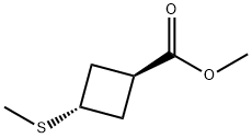 Cyclobutanecarboxylic acid, 3-(methylthio)-, methyl ester, trans- (9CI) Struktur