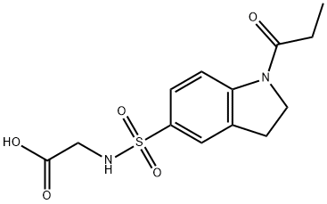 {[(1-propionyl-2,3-dihydro-1H-indol-5-yl)sulfonyl]amino}acetic acid Struktur