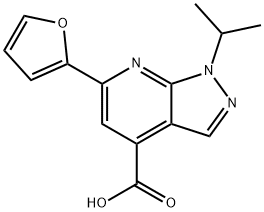 6-(Furan-2-yl)-1-isopropyl-1H-pyrazolo[3,4-b]pyridine-4-carboxylic acid Struktur