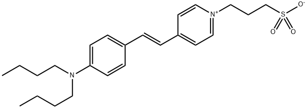 3-(4-((E)-2-[4-(DIBUTYLAMINO)PHENYL]ETHENYL)-1-PYRIDINIUMYL)-1-PROPANESULFONATE Struktur