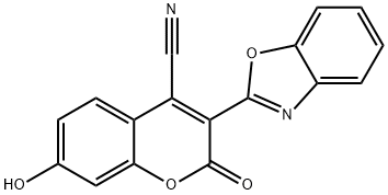 3-(2-BENZOXAZOLYL)-4-CYANO-7-HYDROXYCOUMARIN Struktur