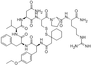 BETA-MERCAPTO-BETA,BETA-CYCLOPENTAMETHYLENE-PROPIONYL-TYR(ET)-PHE-VAL-ASN-CYS-PRO-ARG-NH2 Struktur