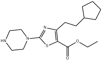 ETHYL 2-PIPERAZINE-4-CYCLOPENTYLETHYL THIAZOLE-5-CARBOXYLATE Struktur