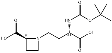 (αS,2S)-2-Carboxy-α-[[(1,1-diMethylethoxy)carbonyl]aMino]-1-azetidinebutanoic Acid Struktur