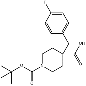 N-BOC-4-(4'-FLUORO) BENZYL-4-PIPERIDINE CARBOXYLIC ACID Struktur