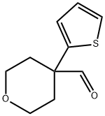 4-Thien-2-yltetrahydro-2H-pyran-4-carboxaldehyde 97% Struktur