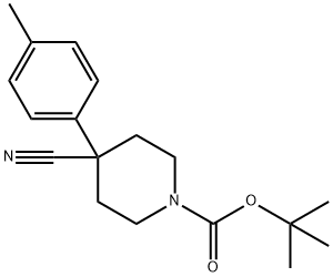 TERT-BUTYL 4-CYANO-4-P-TOLYLPIPERIDINE-1-CARBOXYLATE Struktur