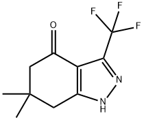 6,6-dimethyl-3-(trifluoromethyl)-6,7-dihydro-1H-indazol-4(5H)-one Struktur