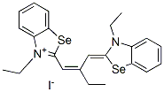 3-ethyl-2-[2-[(3-ethyl-3H-benzoselenazol-2-ylidene)methyl]but-1-enyl]benzoselenazolium iodide Struktur