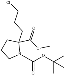 1-tert-butyl 2-Methyl 2-(3-chloropropyl)pyrrolidine-1,2-dicarboxylate Struktur