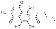 2,5,7,8-Tetrahydroxy-6-(1-oxohexyl)-1,4-naphthalenedione Struktur