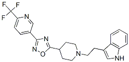 3-[2-(4-(3-[6-(TRIFLUOROMETHYL)PYRIDIN-3-YL]-1,2,4-OXADIAZOL-5-YL)PIPERIDIN-1-YL)ETHYL]-1H-INDOLE Struktur