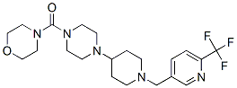 4-([4-(1-([6-(TRIFLUOROMETHYL)PYRIDIN-3-YL]METHYL)PIPERIDIN-4-YL)PIPERAZIN-1-YL]CARBONYL)MORPHOLINE Struktur