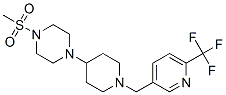 1-(METHYLSULFONYL)-4-(1-([6-(TRIFLUOROMETHYL)PYRIDIN-3-YL]METHYL)PIPERIDIN-4-YL)PIPERAZINE Struktur