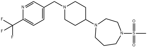 1-(METHYLSULFONYL)-4-(1-([6-(TRIFLUOROMETHYL)PYRIDIN-3-YL]METHYL)PIPERIDIN-4-YL)-1,4-DIAZEPANE Struktur