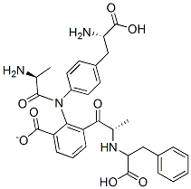 N-(1-carboxy-2-phenylethyl)-alanyl-alanyl-phenylalanine-4-aminobenzoate Struktur