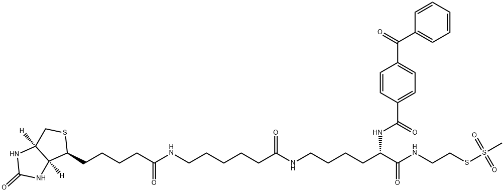 2-[Nα-Benzoylbenzoicamido-N6-(6-biotinamidocaproyl)-L-lysinylamido]ethyl Methanethiosulfonate Struktur