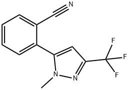 2-[1-Methyl-3-(trifluoromethyl)-1H-pyrazol-5-yl]benzonitrile Struktur