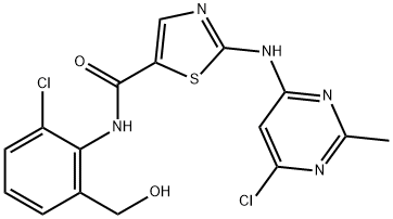 Des-6-[4-(2-hydroxyethyl)-1-piperazinyl]-6-chloro Dasatinib Struktur