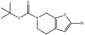 THIENO[2,3-C]PYRIDINE-6(5H)-CARBOXYLIC ACID, 2-BROMO-4,7-DIHYDRO-, 1,1-DIMETHYLETHYL ESTER Struktur