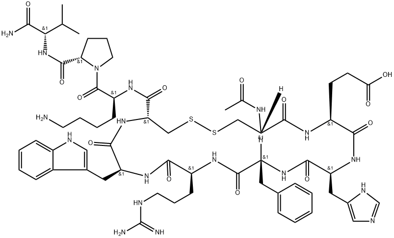 アセチル-(CYS4,D-PHE7,CYS10)-Α-MSH (4-13) 化學(xué)構(gòu)造式