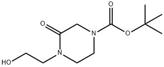 tert-butyl 4-(2-hydroxyethyl)-3-oxopiperazine-1-carboxylate Struktur