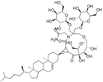 N-(tris((beta-galactopyranosyloxy)methyl)methyl)-N(alpha)-(4-(5-cholesten-3 beta-yloxy)succinyl)glycinamide Struktur