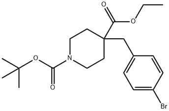 ETHYL N-BOC-4-(4-BROMOBENZYL)PIPERIDINE-4-CARBOXYLATE Struktur