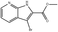 1H-Pyrrolo[2,3-b]pyridine-2-carboxylic acid, 3-broMo-, Methyl ester Struktur