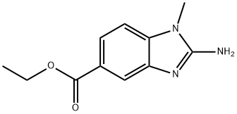 1H-BenziMidazole-5-carboxylic acid, 2-aMino-1-Methyl-, ethyl ester Struktur