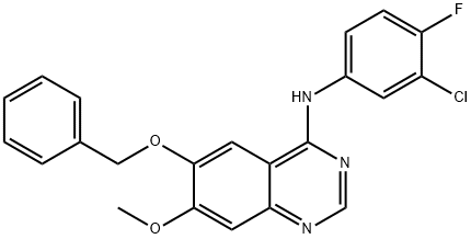 N-(3-Chloro-4-fluorophenyl)-7-methoxy-6-(phenylmethoxy)-4-quinazolinamine Struktur