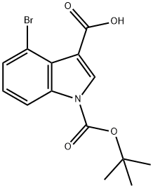 1H-INDOLE-1,3-DICARBOXYLIC ACID, 4-BROMO-, 1-(1,1-DIMETHYLETHYL)ESTER Struktur