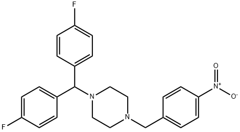 1-[BIS(4-FLUOROPHENYL)METHYL]-4-(4-NITROBENZYL)PIPERAZINE Struktur