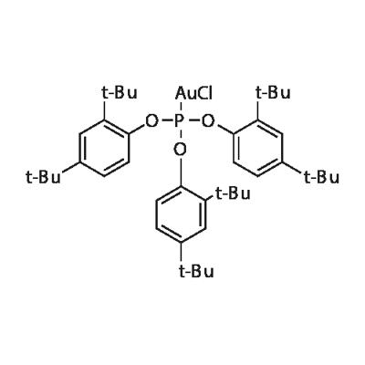 [Tris(2,4-di-tert-butylphenyl)phosphite]gold  chloride Struktur