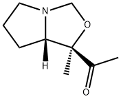 Ethanone, 1-(tetrahydro-1-methyl-1H,3H-pyrrolo[1,2-c]oxazol-1-yl)-, (1R-cis)- Struktur