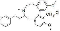 6,7,8,9-tetrahydro-2,12-dimethoxy-7-methyl-6-phenethyl-5H-dibenz[d,f]azonin-1-ol hydrochloride   Struktur